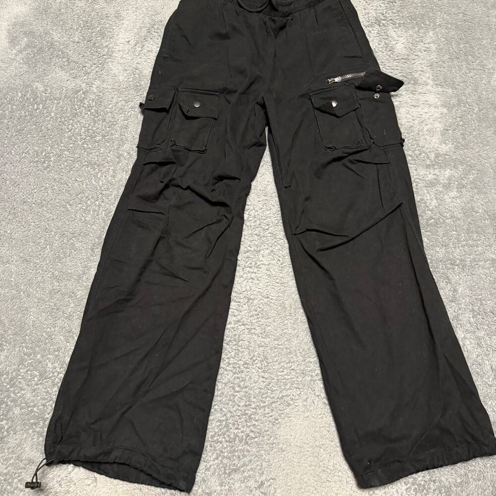 American Stitch Pants Mens Medium Black Cargo Utility Baggy Jogger